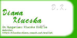 diana klucska business card